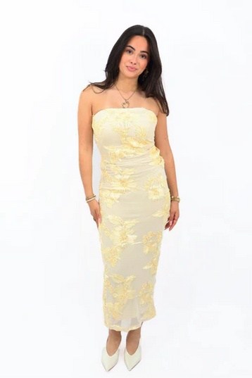 Flower strapless Dress