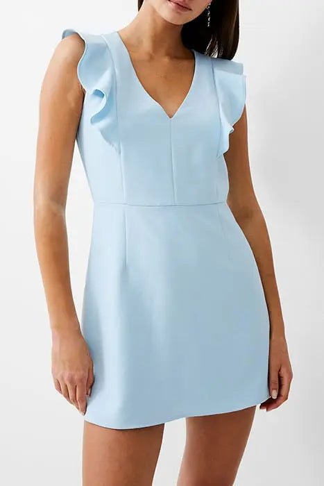 FRILL VEE TAILORED DRESS SHORT DREAM BLUE