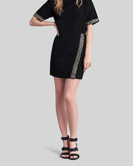 VESTIDO NEGRO DE CUENTAS Y LENTEJUELAS
