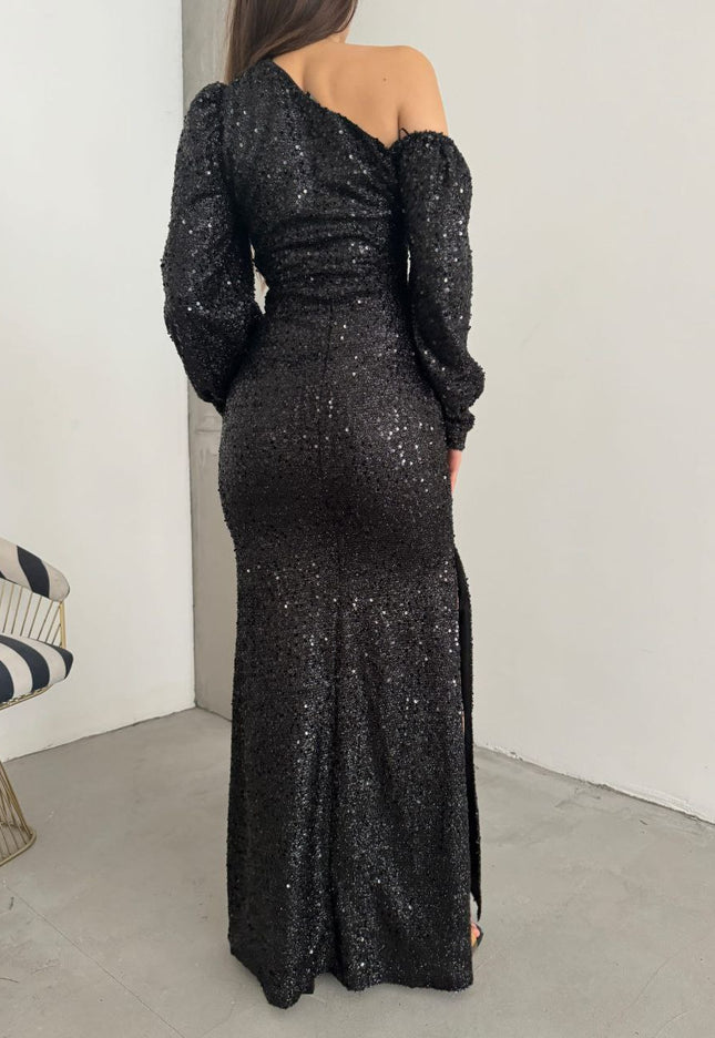 OFF SHOULDER SEQUIN DRESS