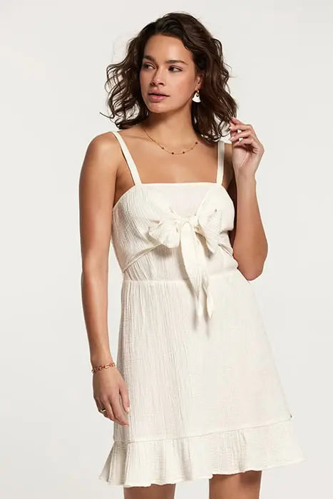 BORA-BORA DRESS MOUSSELINE WAFFLE JET STREAM WHITE