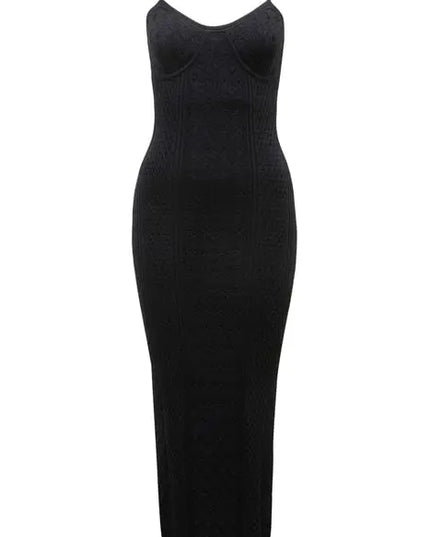 VESTIDO DE PUNTO CHARLIE CORSET NEGRO