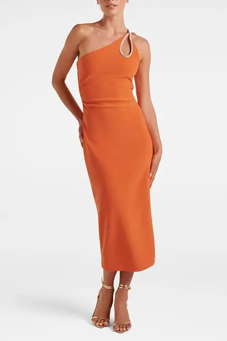 JASMINE TEARDROP BODYCON MIDI GERBERA