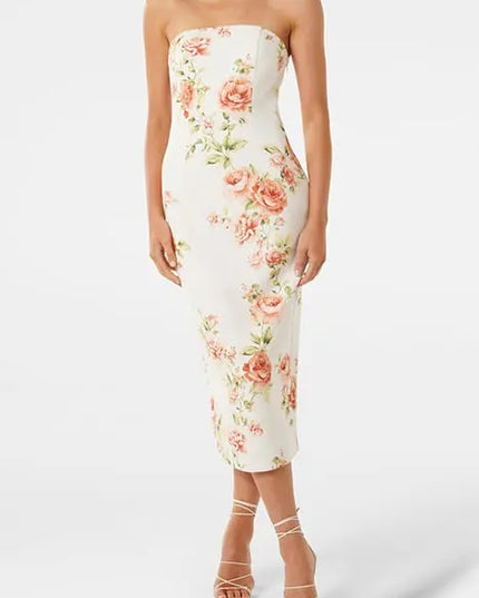 TIANA STRAPLESS MIDI EASTON FLORAL