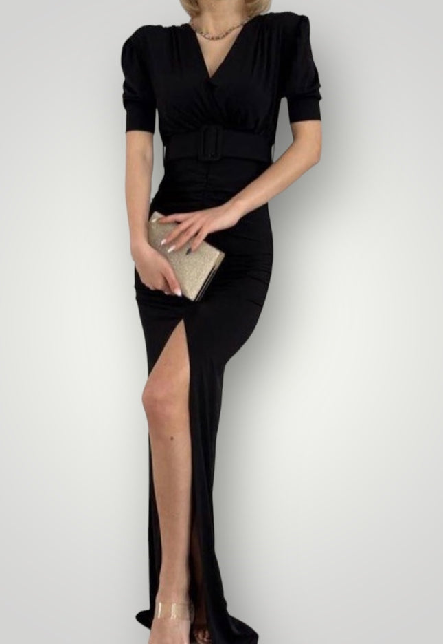 Geplooide maxi jurk