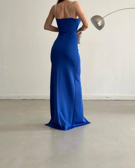 Scuba maxi jurk met split