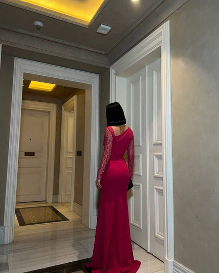 MAXI DRESS WITH EMBELLISHED SLEEVES