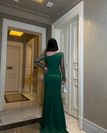 MAXI DRESS WITH EMBELLISHED SLEEVES