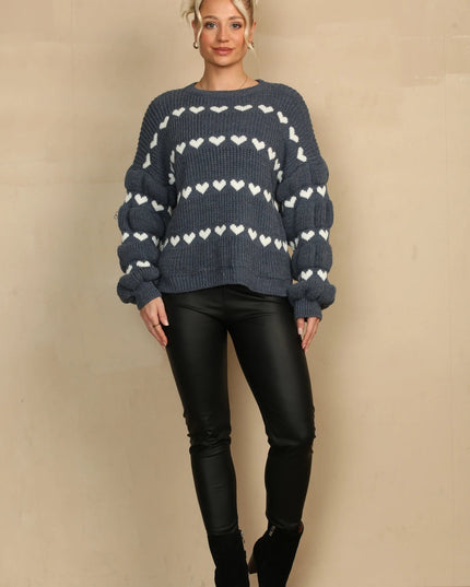 Sweater Met Hart Mint
