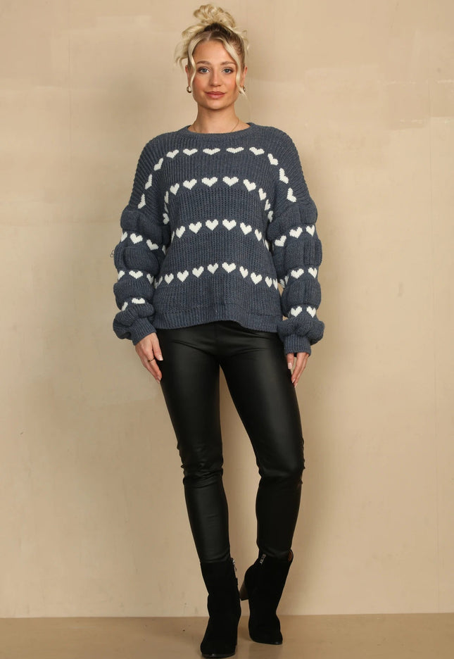 Sweater Met Hart Mint