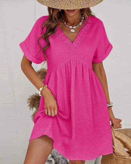 Gauze V Neck Jurk
