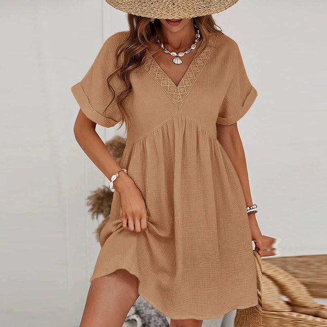 Gauze V Neck Jurk