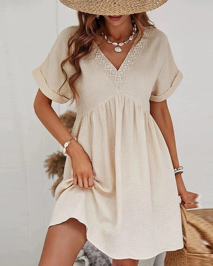 Gauze V Neck Jurk