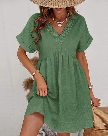 Gauze V Neck Jurk