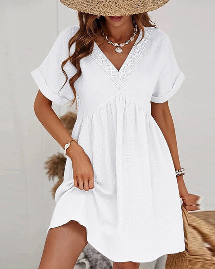 Gauze V Neck Jurk