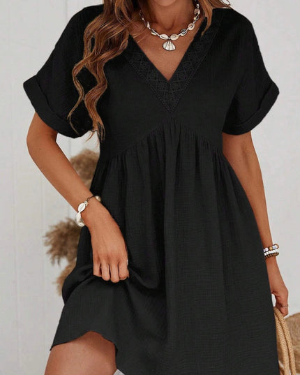 Gauze V Neck Jurk