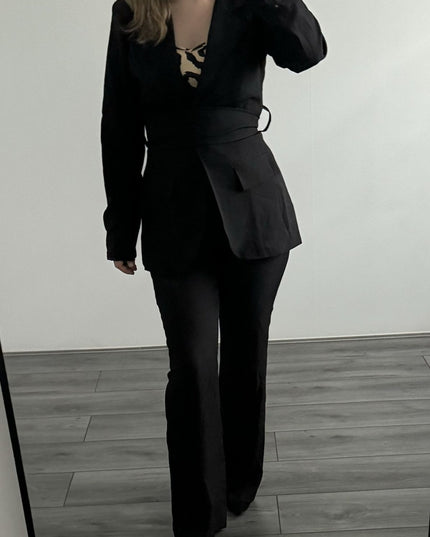 Blazer set met brede tailleband