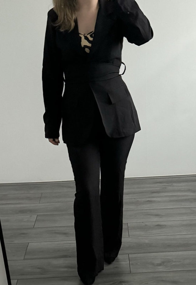 Blazer set met brede tailleband