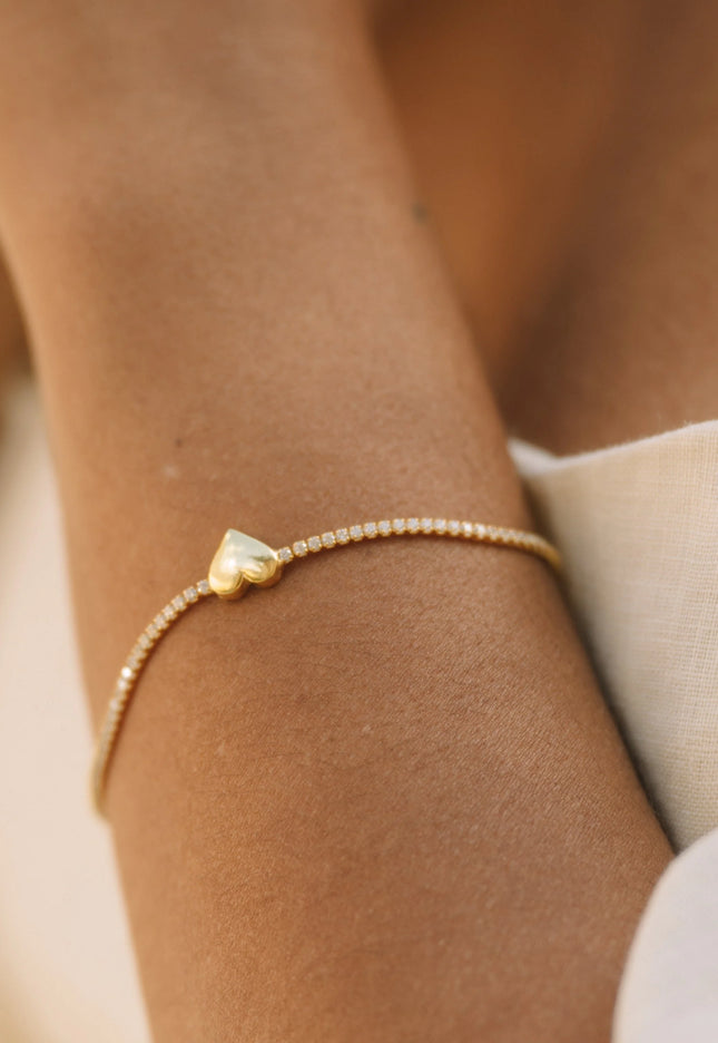Tennis armband met hartje