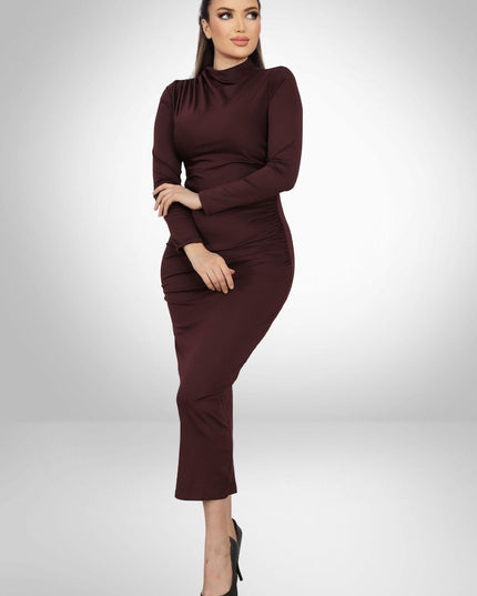 Midi jurk met col