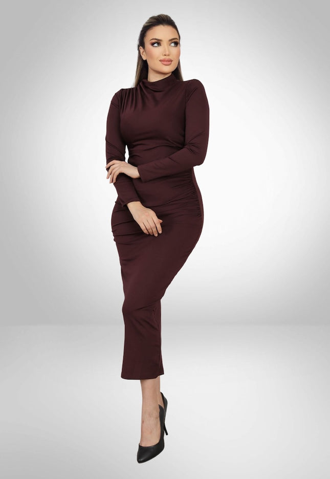 Midi jurk met col