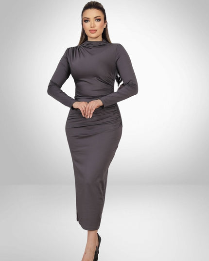 Midi jurk met col