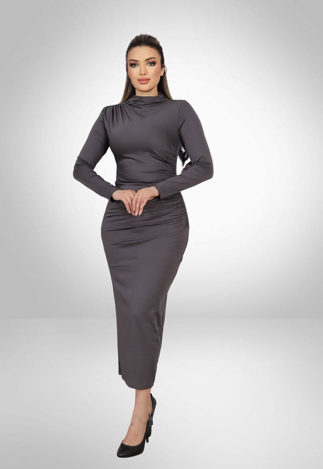 Midi jurk met col