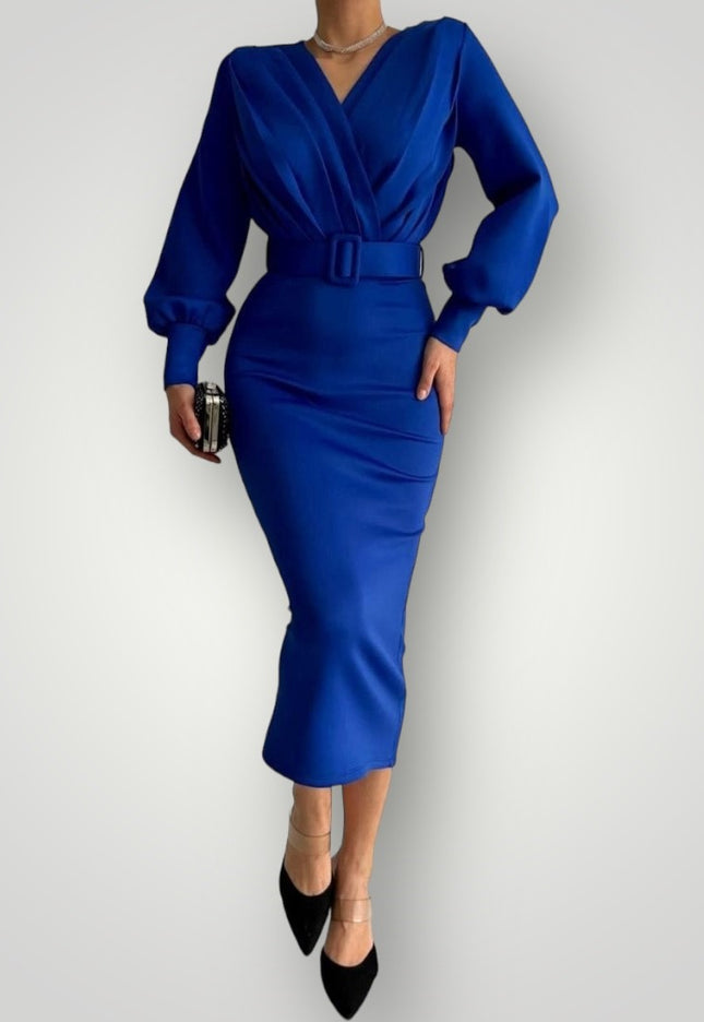 Midi jurk met riem