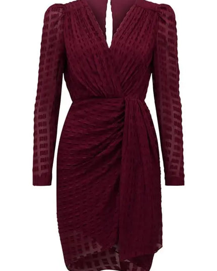 HARPER DOBBY DRAPE MINI DRESS SHIRAZ