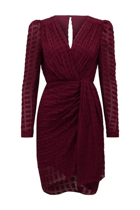 HARPER DOBBY DRAPE MINI DRESS SHIRAZ