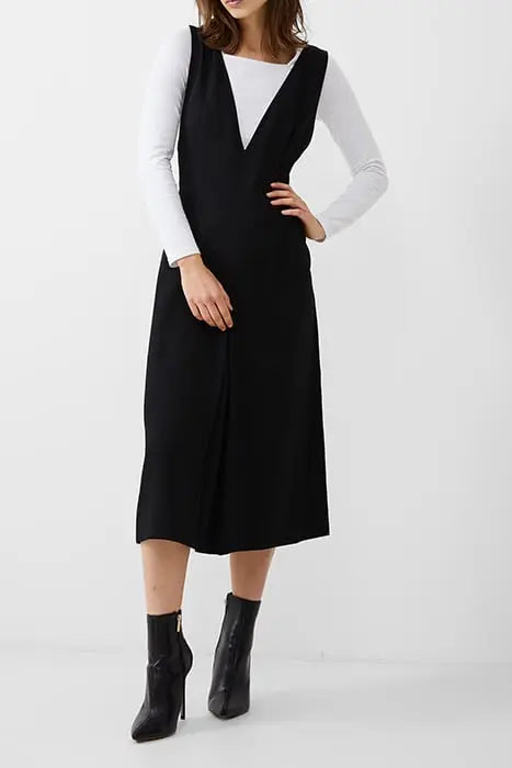 HARRIE SUITING MIDI DRESS BLACK
