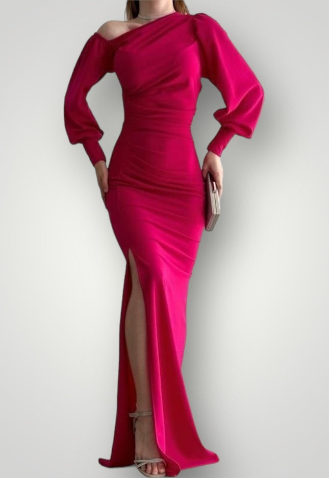 Off shoulder maxi jurk