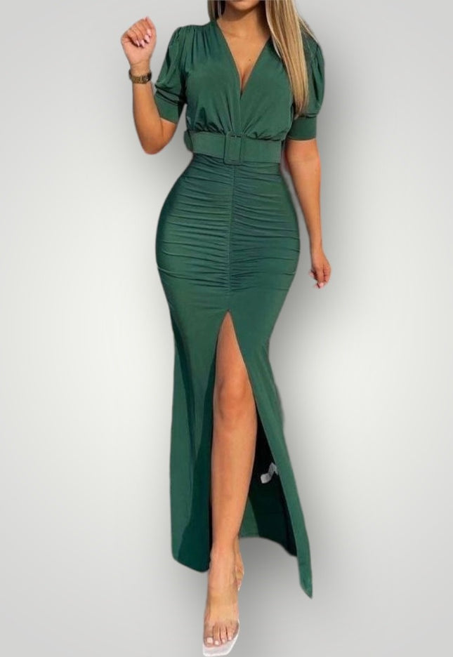 Geplooide maxi jurk